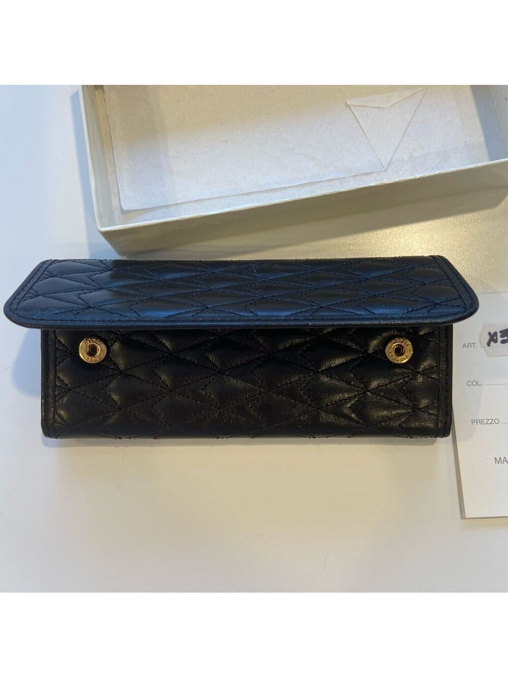 Vintage Valentino Orlandi genuine leather key and card older wallet black gold - Picture 6 of 10